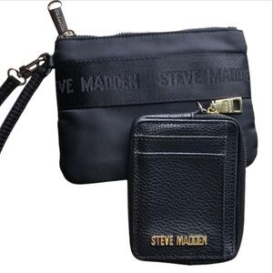 Steve Madden Black Belt Bag with Smooth Leather Finish